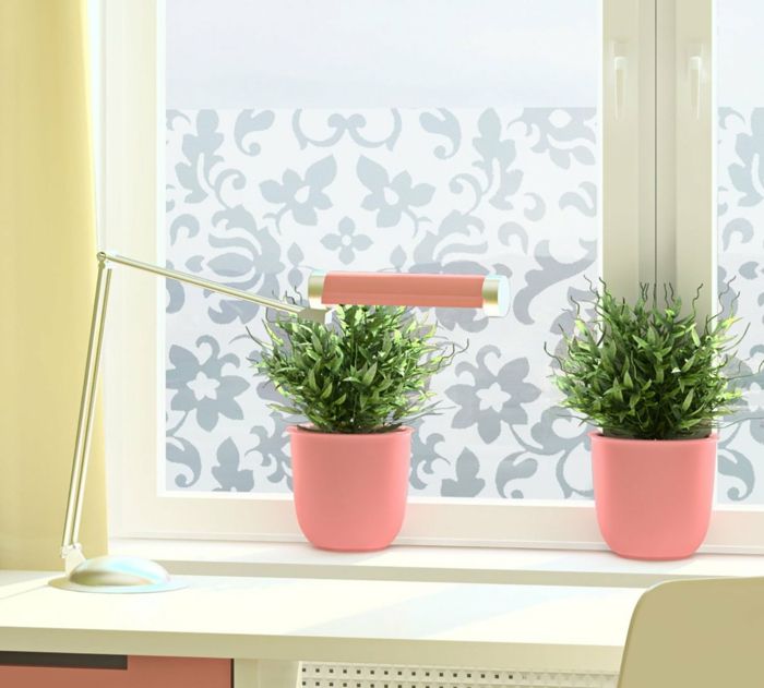 Protect privacy in the kitchen with window film with scattered flower patterns and frosted glass film