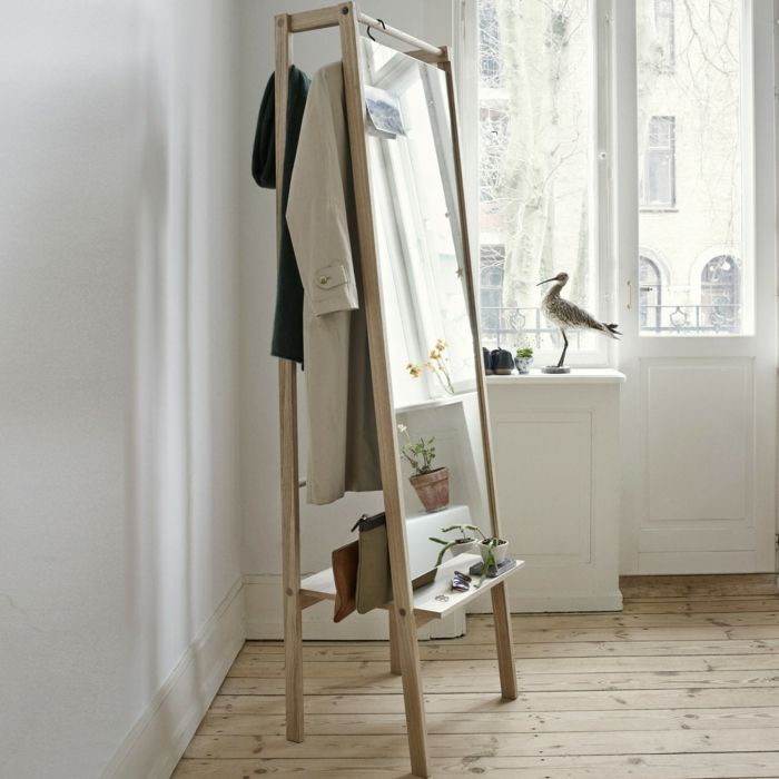 The mobile functionality and the straightforward design-trendy wardrobe mirror oak storage space bedroom