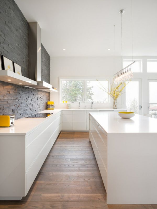 Better to avoid monotony - modern white kitchen design