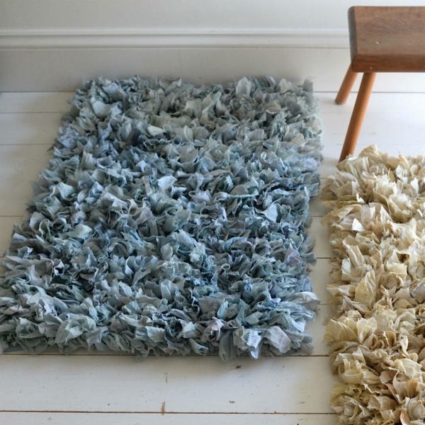 Floor mats in pastel colors for every room shaggy cotton carpet