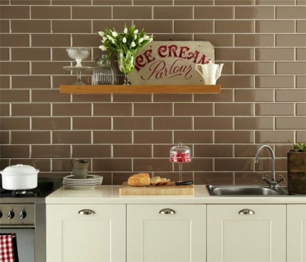 Country kitchen wall tiles retro style