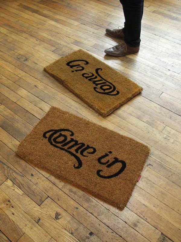 Funny doormats made of durable material coconut mat