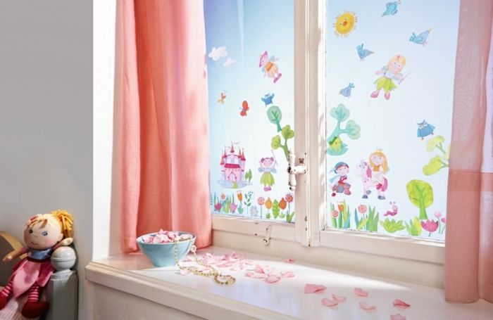 Frosted glass film and window decorations for your girl's room - frosted glass film fairy garden