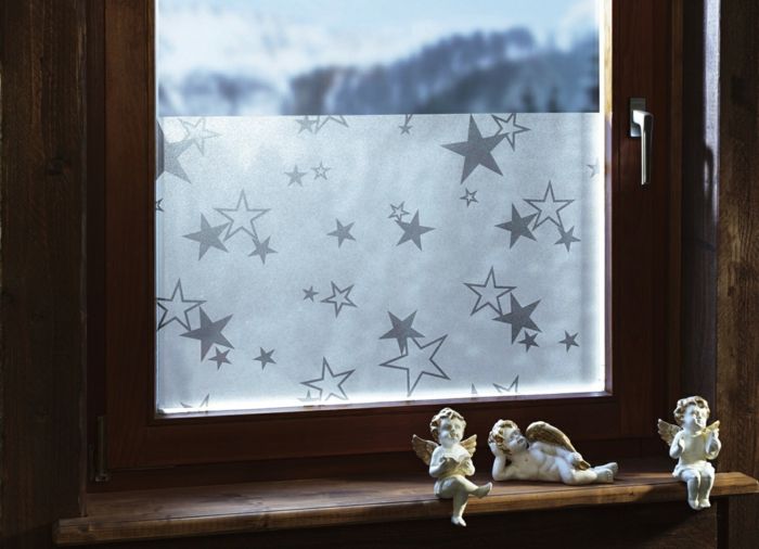 Niedliche Fensterfolie mit Sterne fürs Kinderzimmer-alternativer Sichtschutz