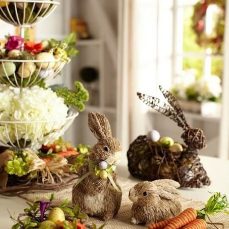 Easter table decoration bunnies