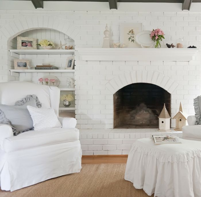 Shabby chic living room in white-ideas shabby chic