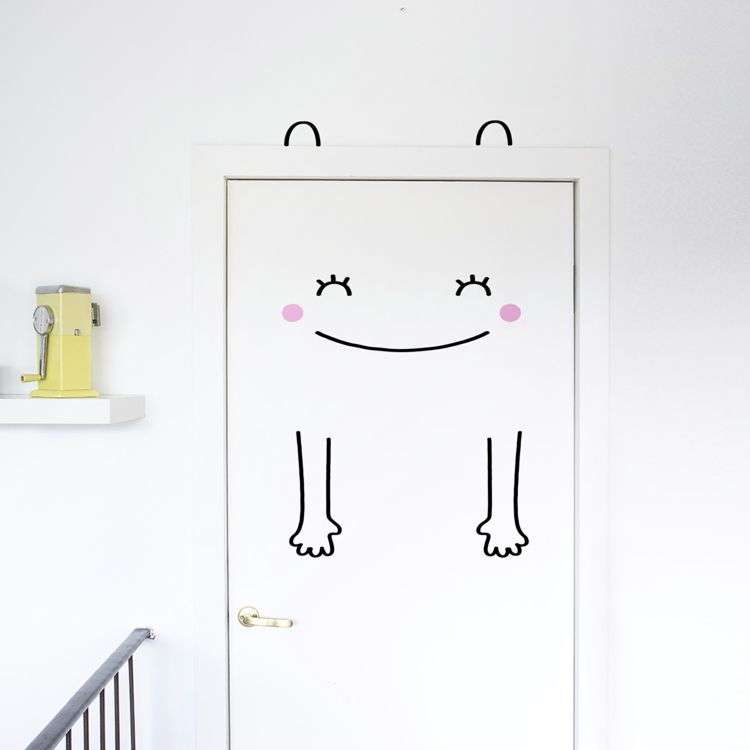 Smiley friendly nursery door sticker