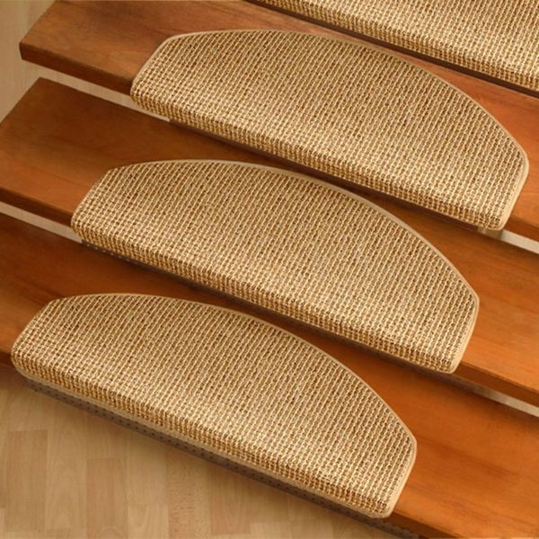 Step mats interior stairs semicircular beige stair carpet