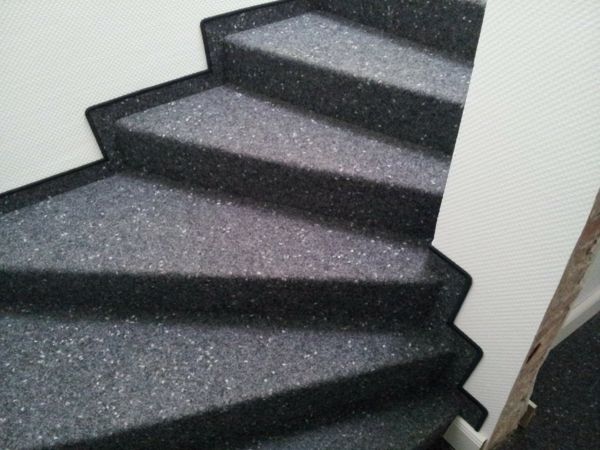 Teppichläufer Grau Filz robust-Treppe Teppich