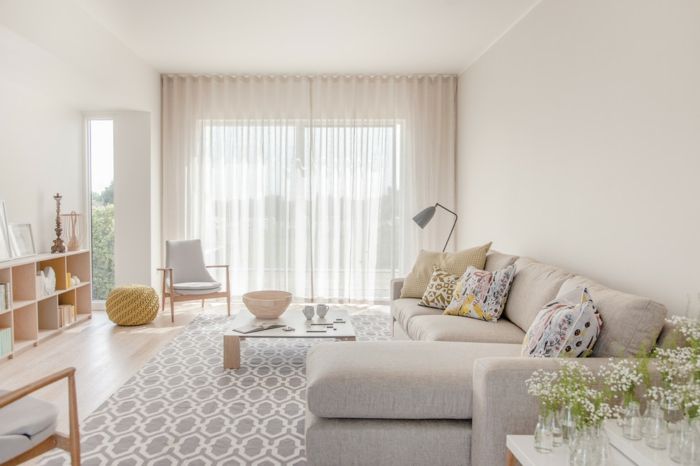 Vorhänge wohnzimmer ideen: wohnzimmer gardinen vorhänge mit weiÃer ...