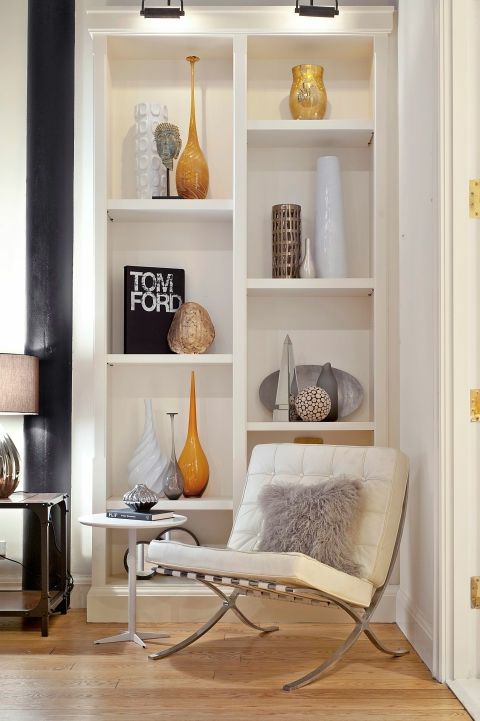 Less is more-reading corner bookcase minimalist