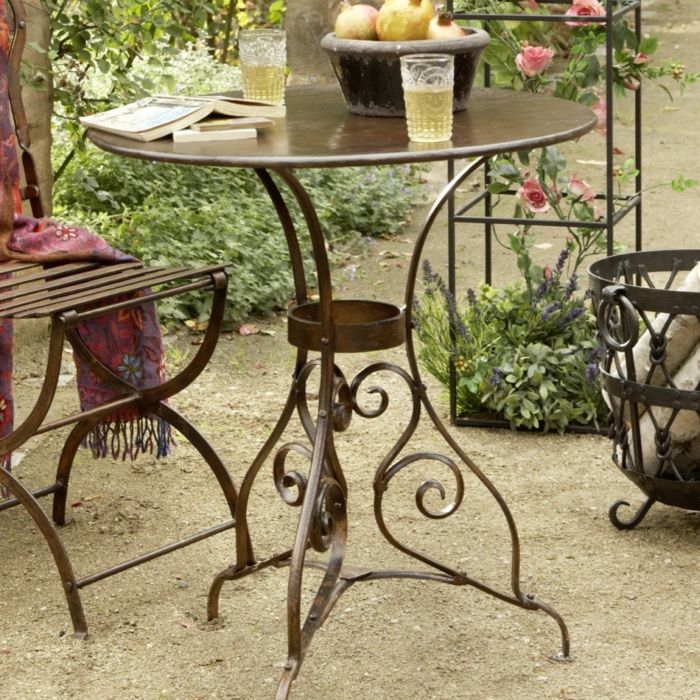 nostalgic garden furniture made of wrought iron for living