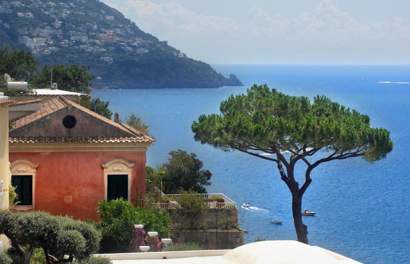 Amalfi coast landscape horizon italian architecture