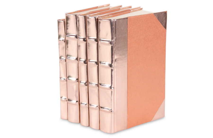 Bookbinding rose gold shiny metallic patent leather