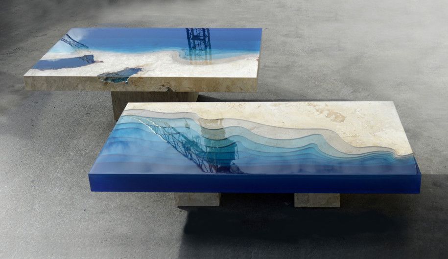 Sea-look coffee table uniquely robust