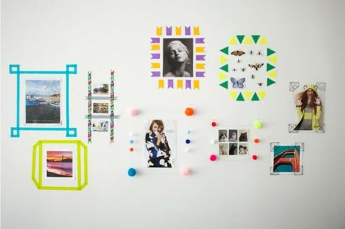 DIY washi tape picture frame wall decoration creative