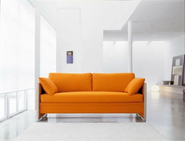 Designer multifunctional furniture sofa bunk bed orange