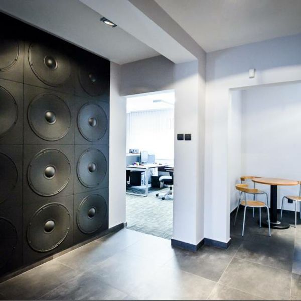 Single wall surface, decorative panels, theme panel, loudspeaker box, black