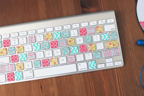 Heimbüro Tastatur DIY Washi Tape verschönen