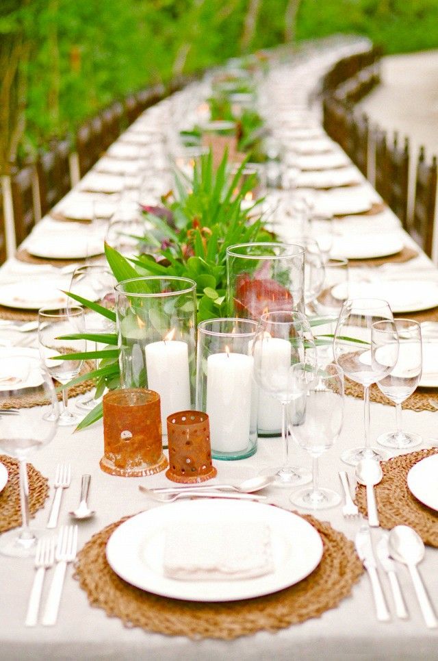 Hochzeit Tisch Dekoration Kerzen Idee