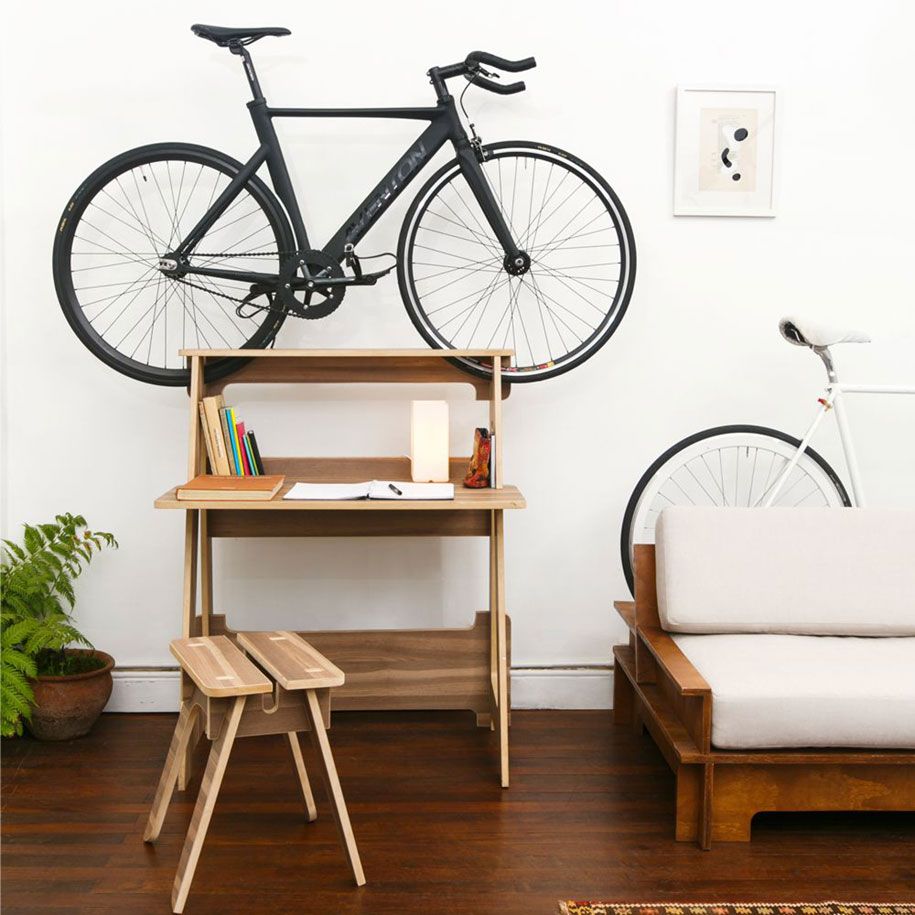 Innovative furniture desk bike mount