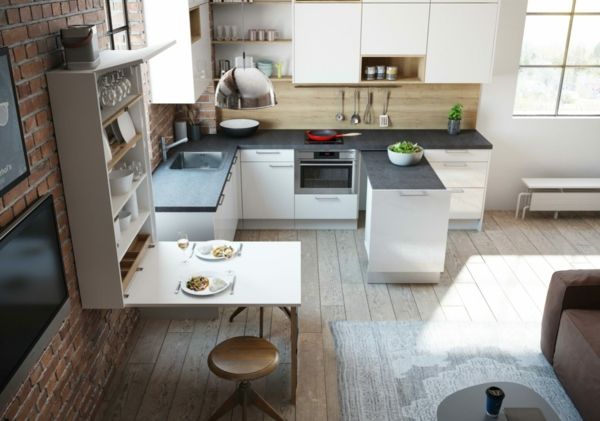Kitchen furniture space-saving utensil wall folding table
