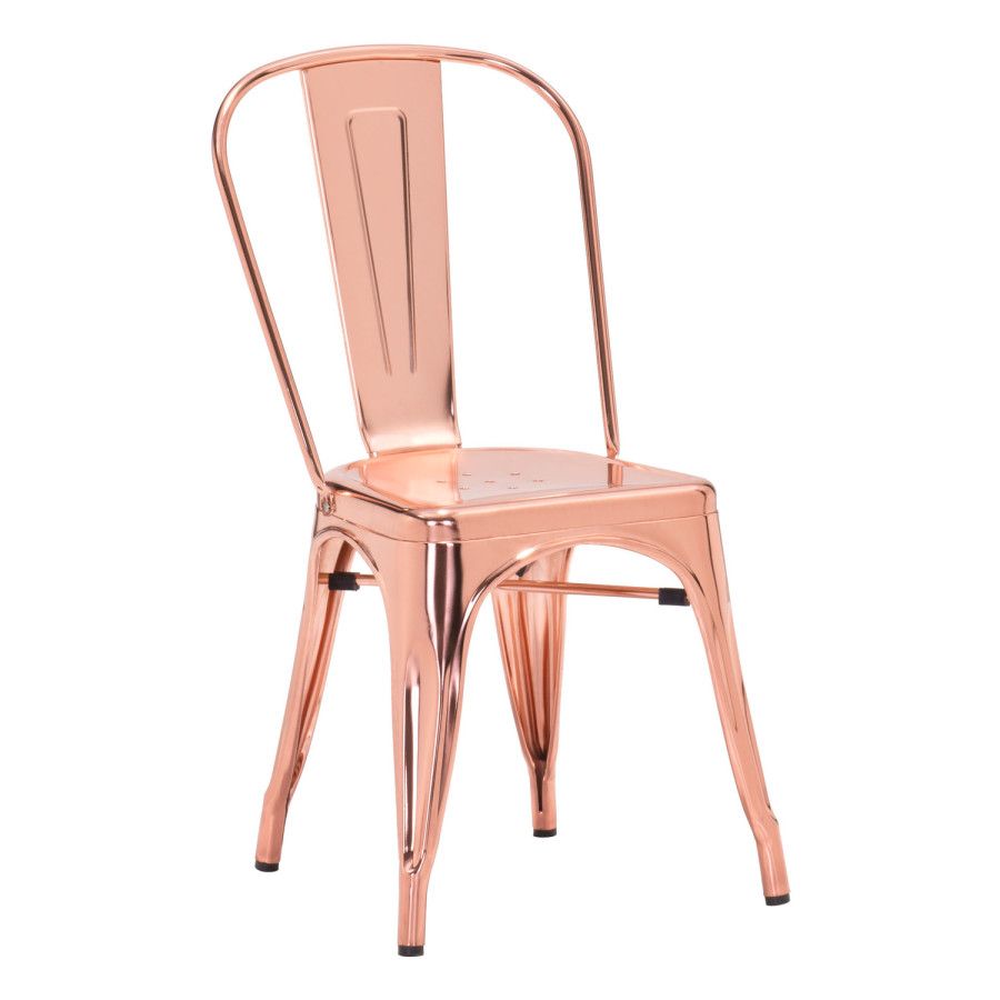 Metal chair industrial vintage high gloss rose gold
