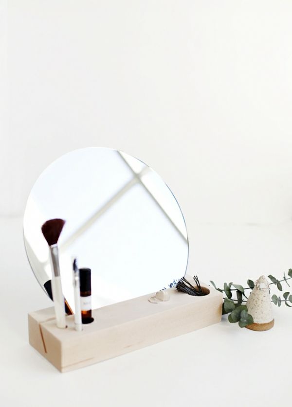 Minimalistic decor dressing table hand mirror holder