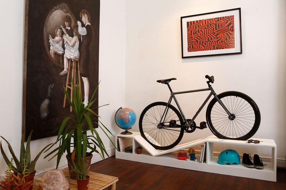 Furniture lowboard multifunctional bicycle storage