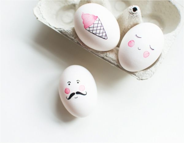 Easter egg painting faces creatively