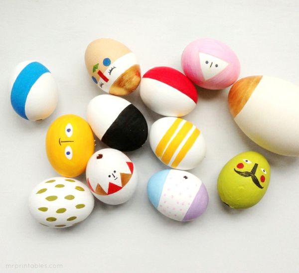 Easter painted Easter eggs crayon unusual