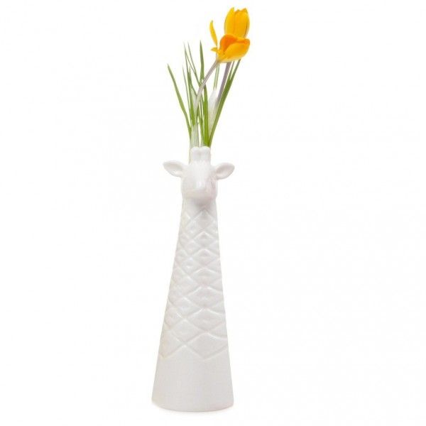 Porzellan Vase weiß Giraffen Design