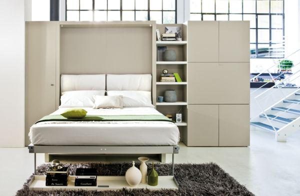 Wall bed additional furniture space-saving modern