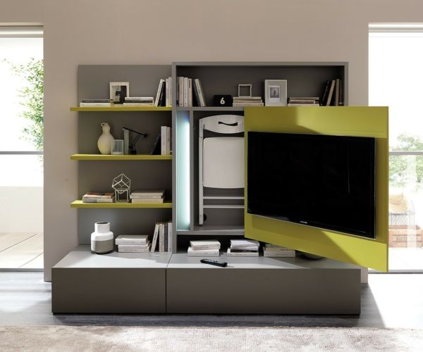 TV wall unit with storage space