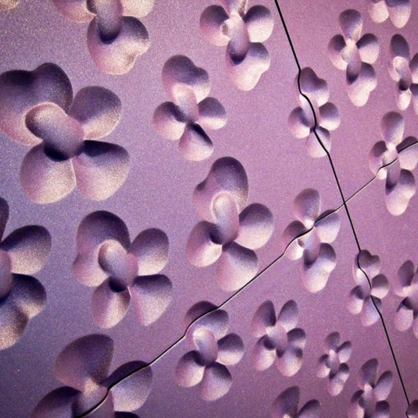 Wandplatten 3D Wanddekor Wandverkleidung rosa Blütenmotiv