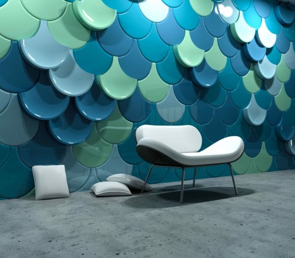 Wall cladding 3D high gloss bright colors designer