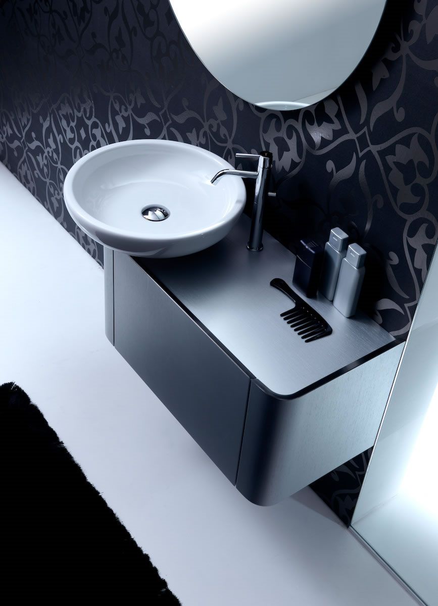 Basin mixer, washbasin, white, washbasin, dark gray