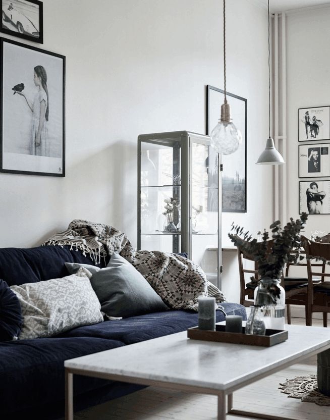 Living design timelessly modern velvet sofa glass showcase pendant lights