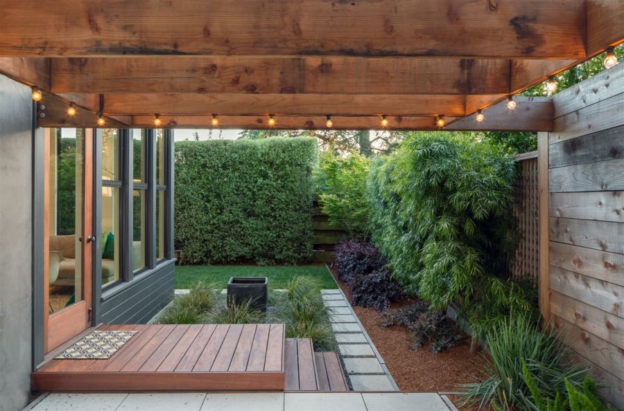 Zen-Stil minimalistisch Garten Grüne üppig