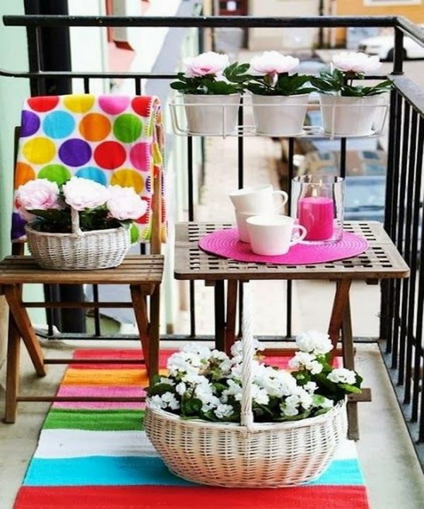 Colorful design for the small balcony decoration ideas for balcony terrace