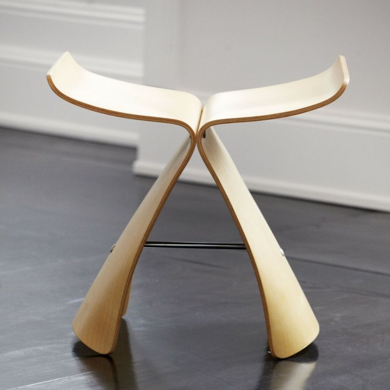 Designer stool butterfly shape wood