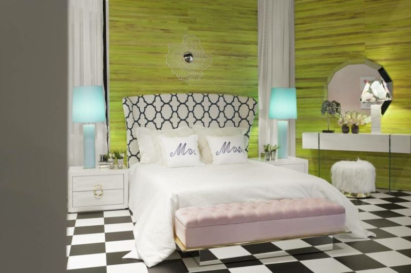 Ein bunter Stil Mix aus Formen und Farben fürs Schlafzimmer