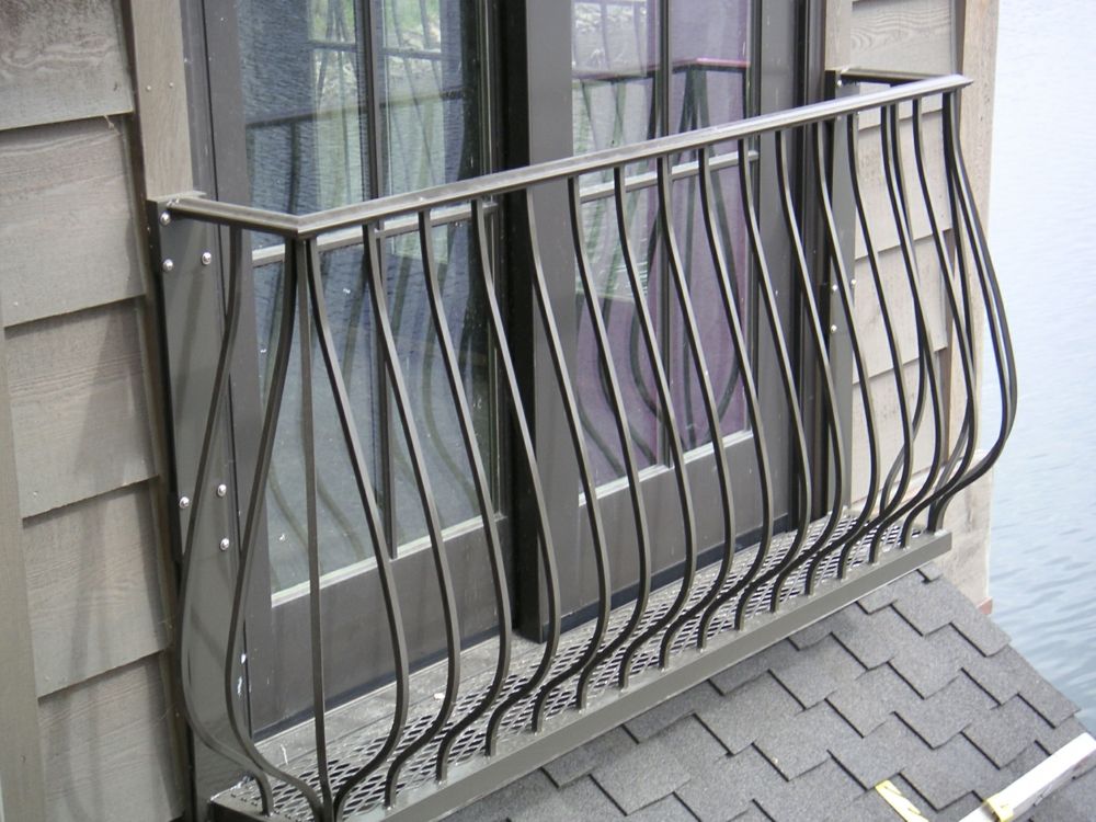 French balcony window grille stainless steel curved
