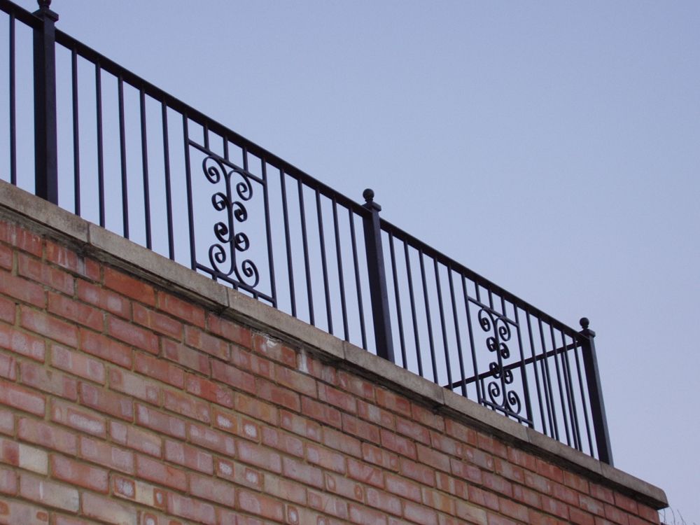 Black wrought iron railing