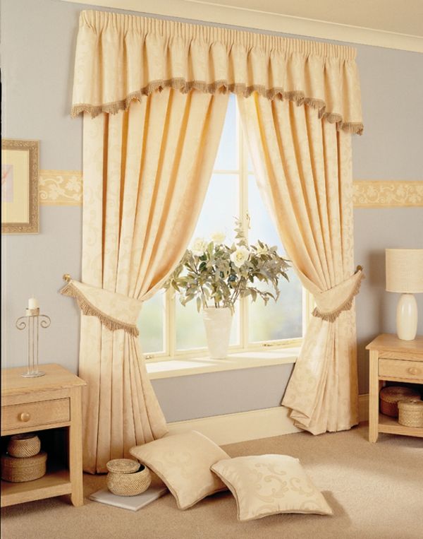 These curtains frame the window in a soft, generous curve