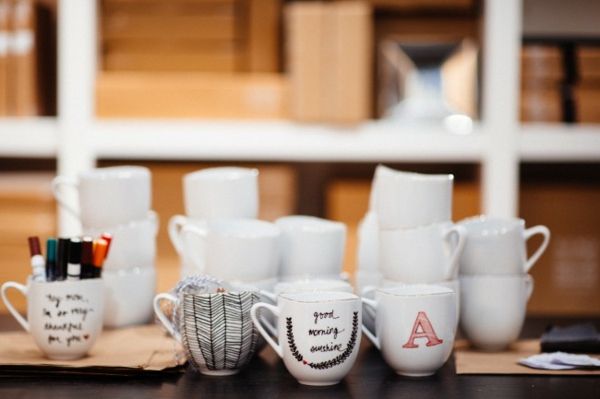 Porcelain cups paint hen party