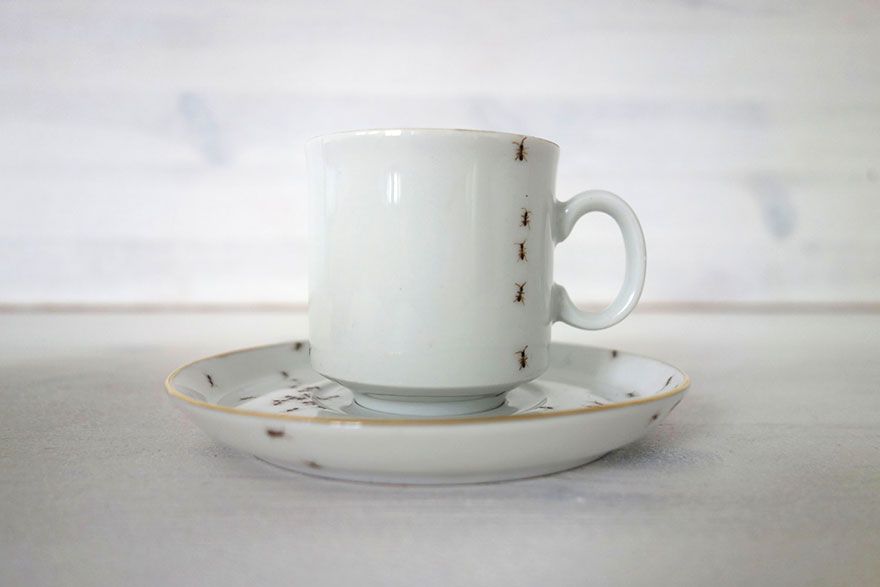 Teaware Tea Cup Vintage Art Ant Route