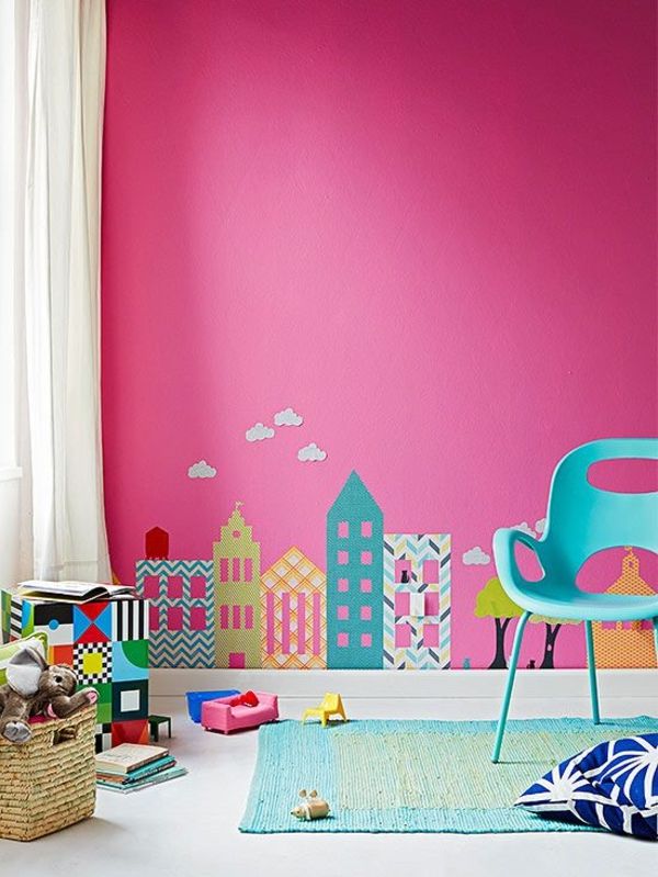 Wall stickers little houses facades colorful