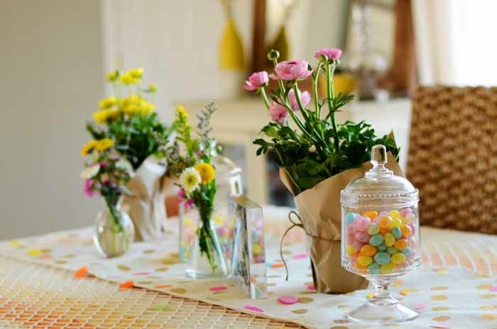 Flowers on the kitchen table