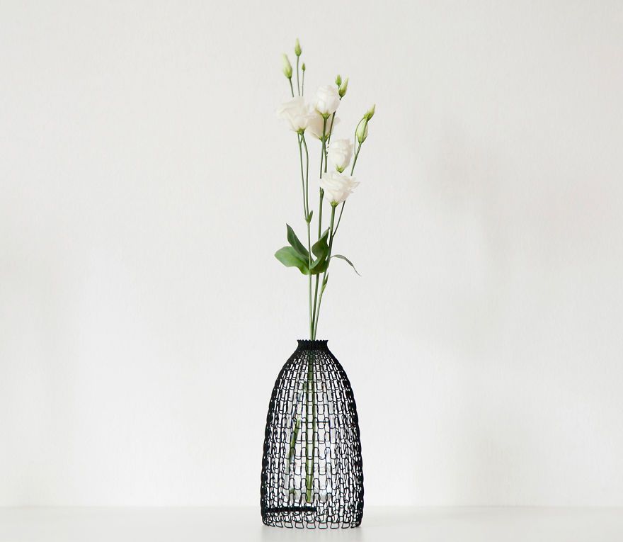 Designer vase Libero Rutilo Italy trendy 3D printing knitted
